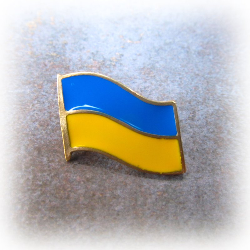 Ukraine flag pin ukraine pin handmade pin enamel pins brass enamel pin ukrainian - 徽章/别针 - 铜/黄铜 金色