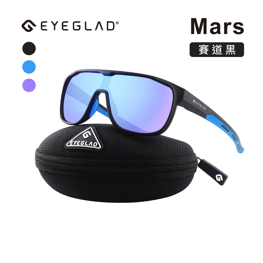 Mars 休闲偏光太阳眼镜 | UV400 赛道黑 - 自行车/周边 - 塑料 