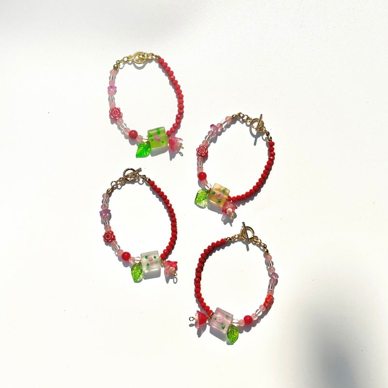 福 (Fú) 手链 • 18k 镀金珠宝 • 手工护身符珠宝 • 幸运符 - 手链/手环 - 24k 金 多色