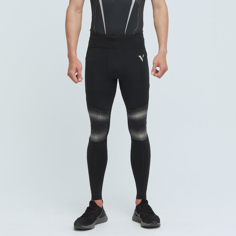 男 6D/3HB 立体剪裁反光压力裤-黑色 - 女装内搭/紧身裤 - 聚酯纤维 黑色