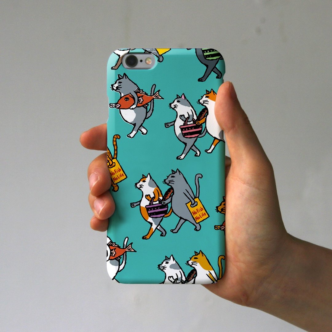iPhone case cats turquoise - 手机壳/手机套 - 塑料 蓝色