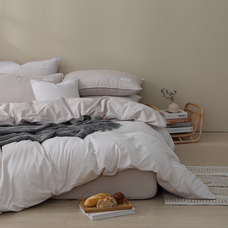 230织纱精梳棉和织两用被床包组(杏奶) - 寝具 - 棉．麻 卡其色