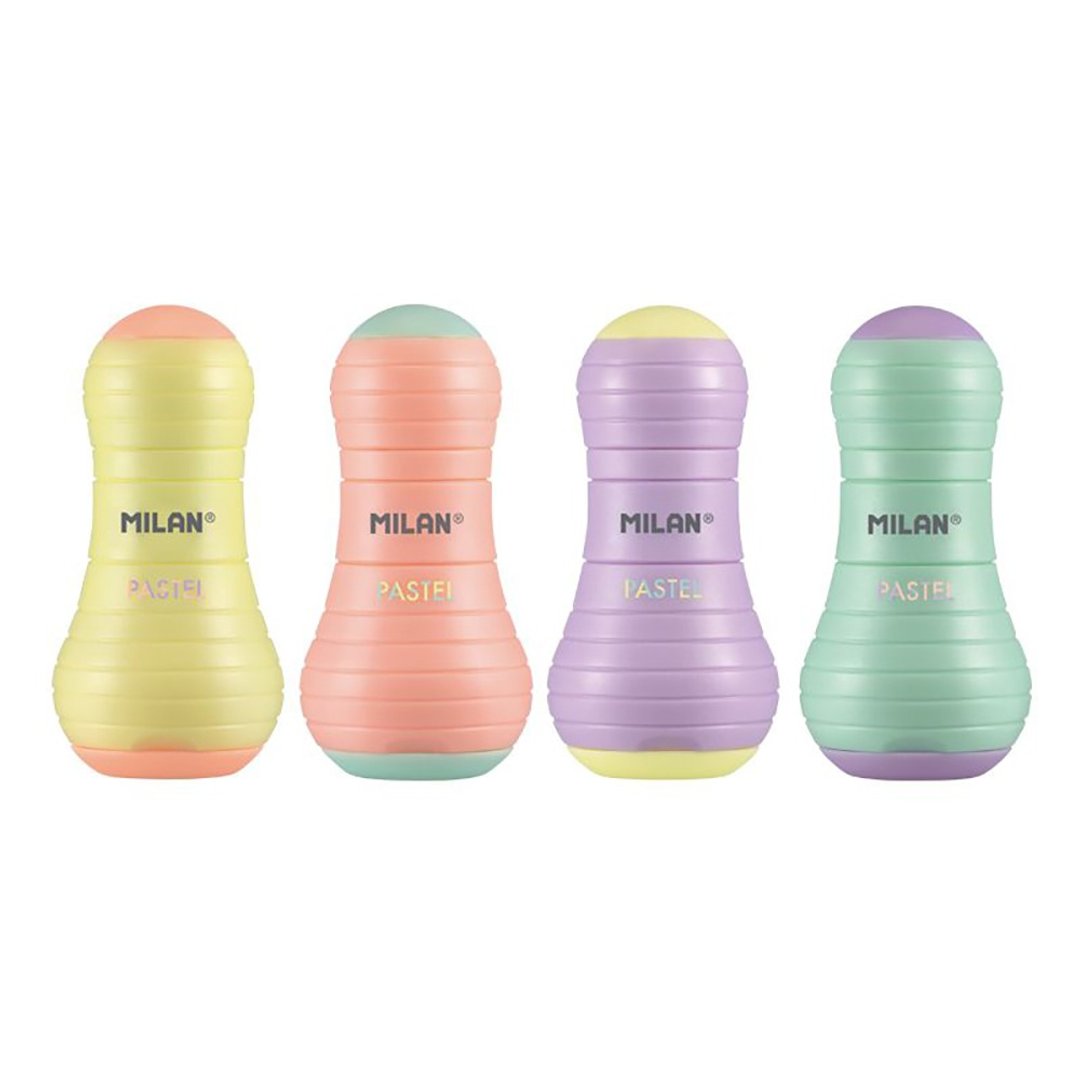 MILAN 粉嫩马卡龙橡皮擦+削笔器(4色可选) - 其他书写用品 - 橡胶 多色