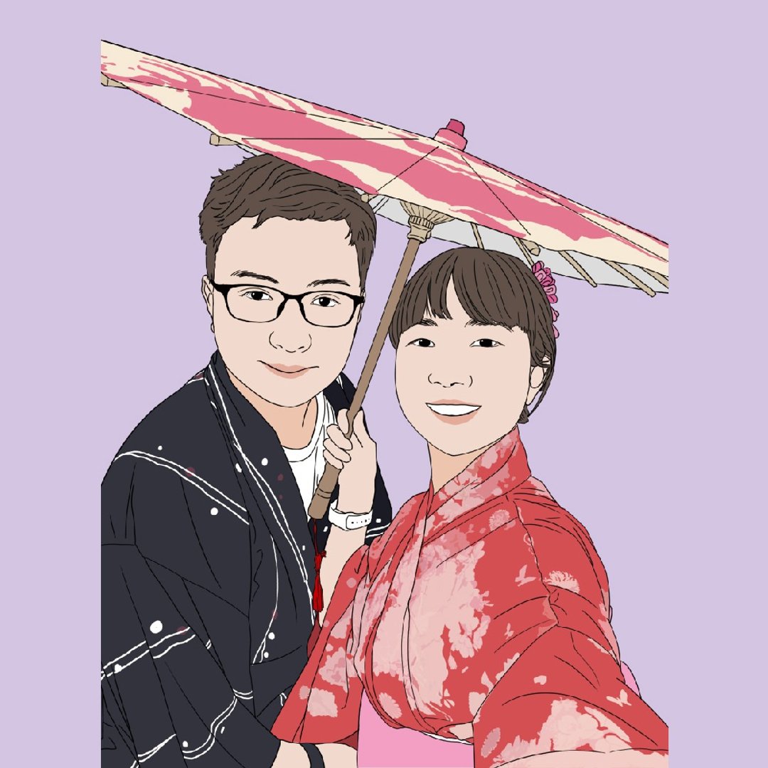 【手绘线条色块风格】似颜绘 / 电子档 下单请先联系设计师 - 电子手绘真人画像/绘画/插画 - 其他材质 
