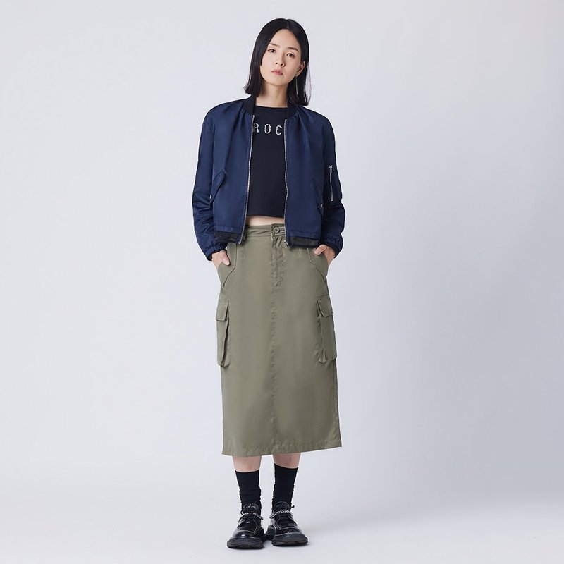 机能风拉链飞行外套 - 女装休闲/机能外套 - 尼龙 蓝色