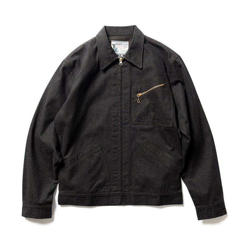 Old 50's Jacket - 黑 Black - 男装外套 - 棉．麻 