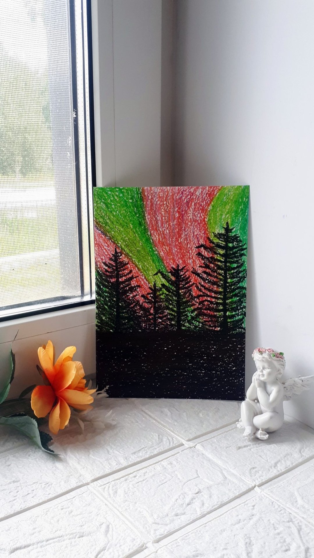 北极光北极光场景北方景观艺术品 - 墙贴/壁贴 - 纸 多色