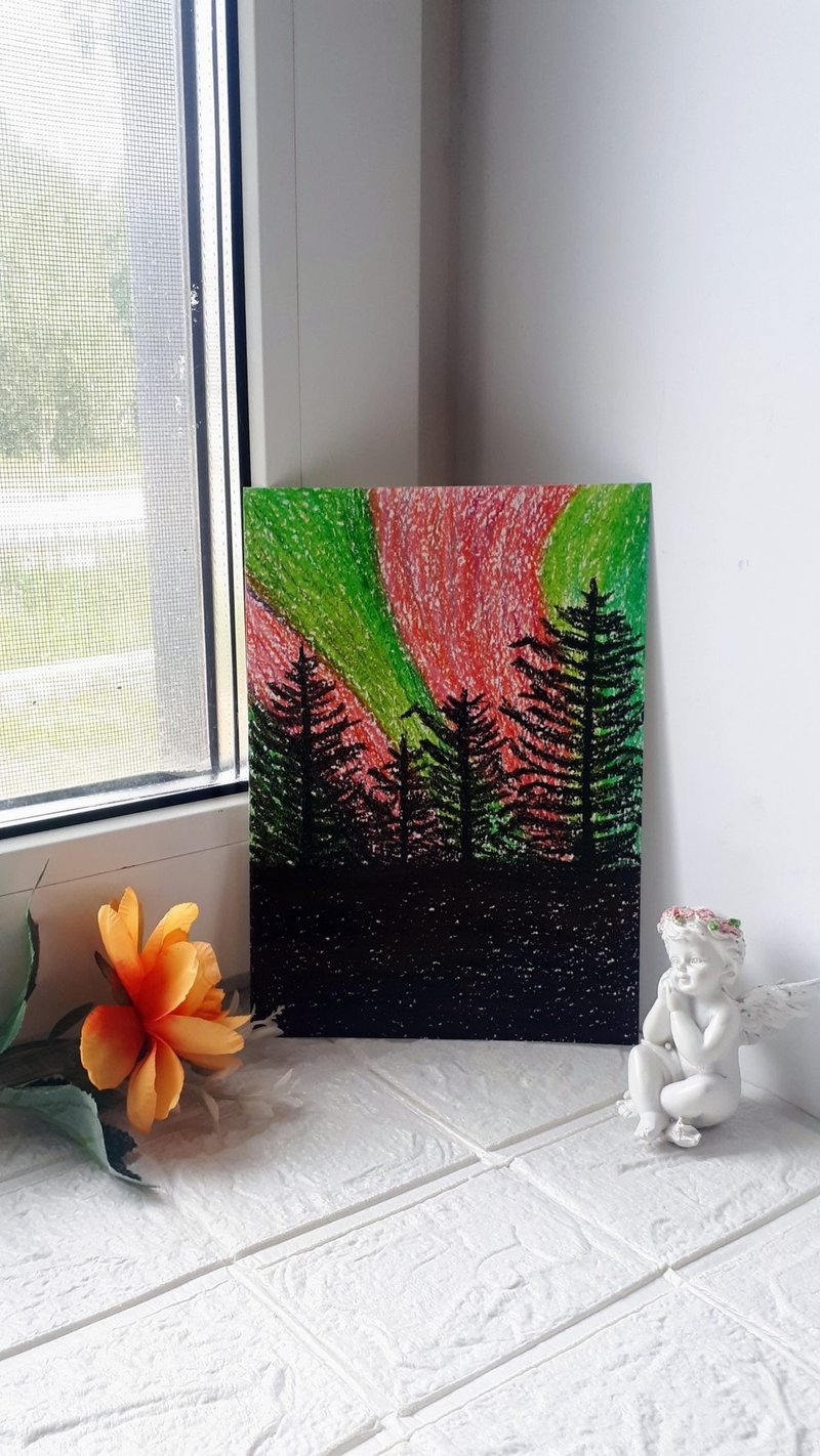 北极光北极光场景北方景观艺术品 - 墙贴/壁贴 - 纸 多色