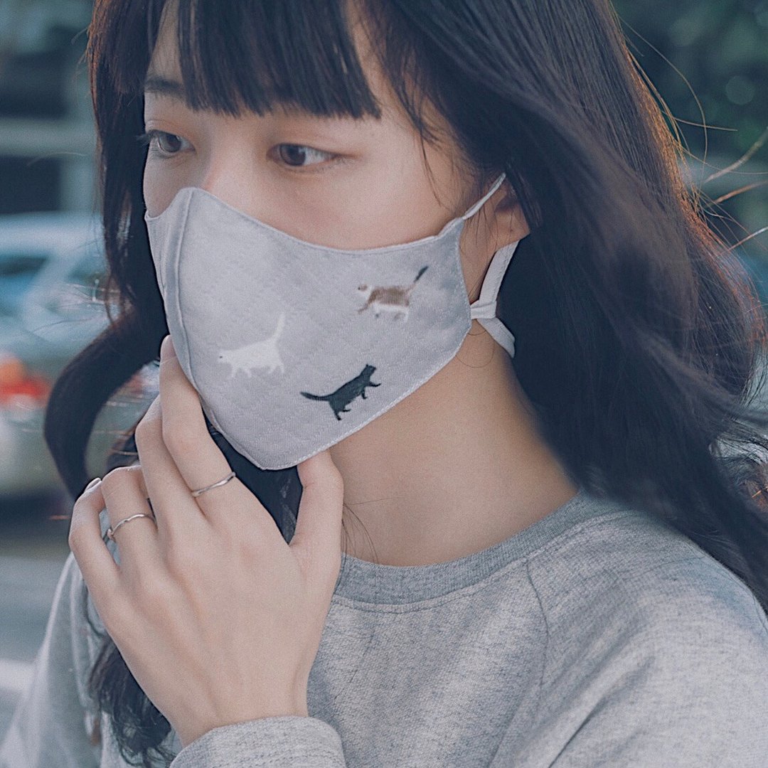 Cats Walk~3d MASK adjustable Strap - 口罩 - 其他材质 灰色