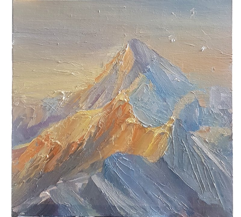 山原创艺术 山水油画 布面山艺术品  登山纪念画 家庭挂画 无框挂 - 海报/装饰画/版画 - 其他材质 多色