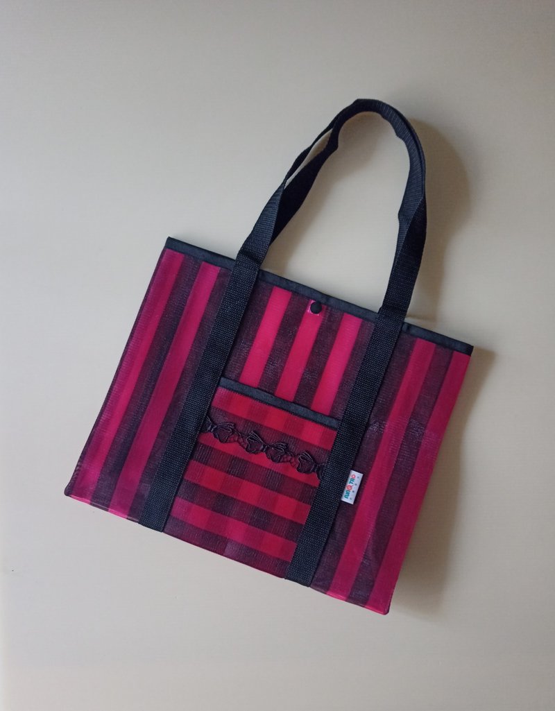 好好用打底茄芷袋1.0_就是红_蝴蝶蕾丝 - 侧背包/斜挎包 - 尼龙 红色