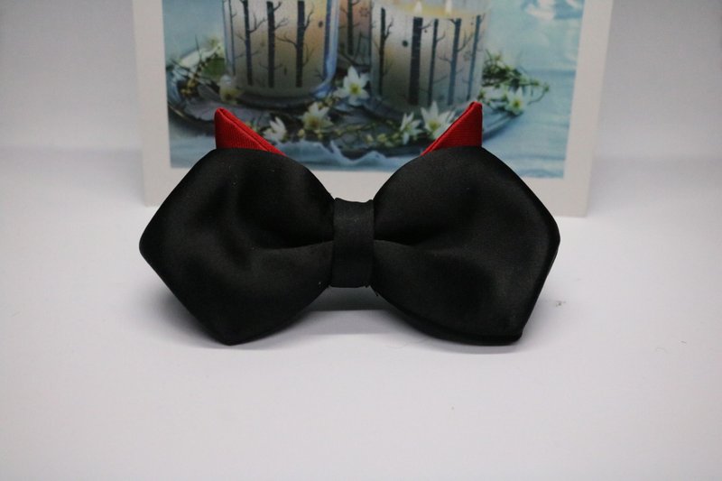 小恶魔真丝领结/趣味设计蝴蝶结/百搭 - 领带/领带夹 - 丝．绢 红色