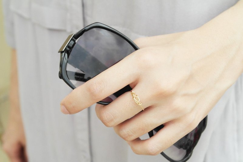 《经典手感线戒系列》经典款 美国14K金(14KGF) 微光 随机结绳戒指 - 戒指 - 宝石 