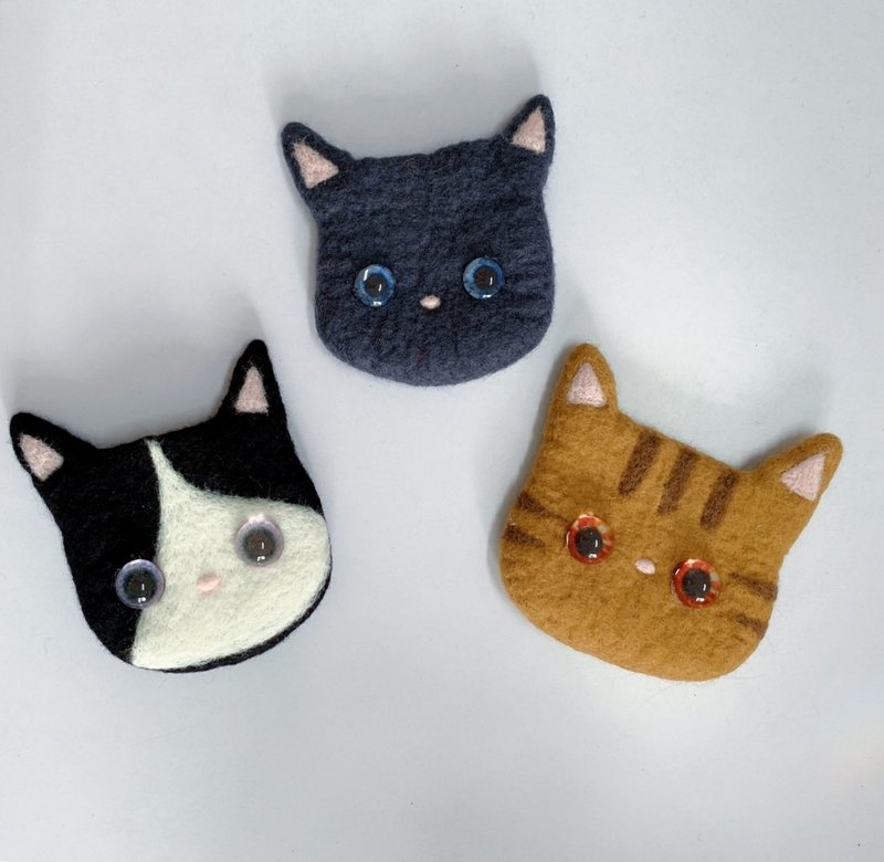 猫 gogoro 感应式磁扣 钥匙套 附颈绳挂绳 台湾品牌 纯手作 - 钥匙链/钥匙包 - 羊毛 灰色