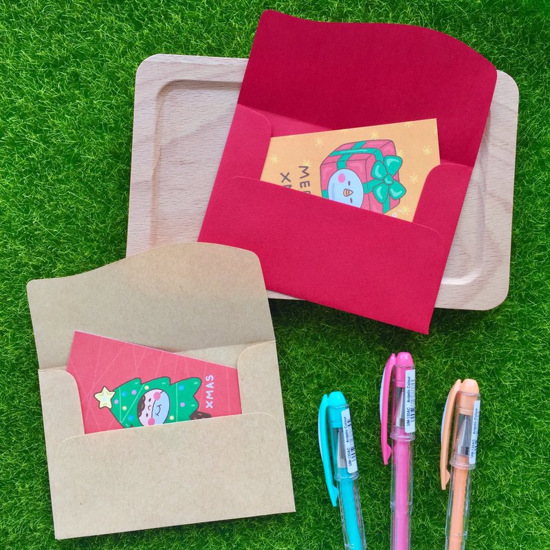 圣诞小卡信封 5入 - 卡片/明信片 - 纸 