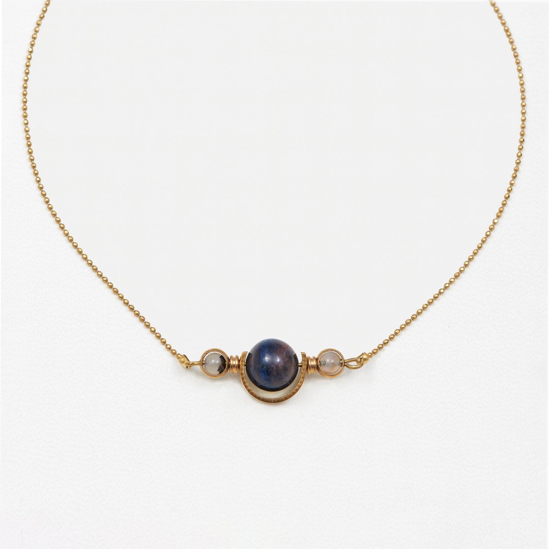 【彩虹】C型星球项链 - C-type Planets Necklace - 项链 - 宝石 金色