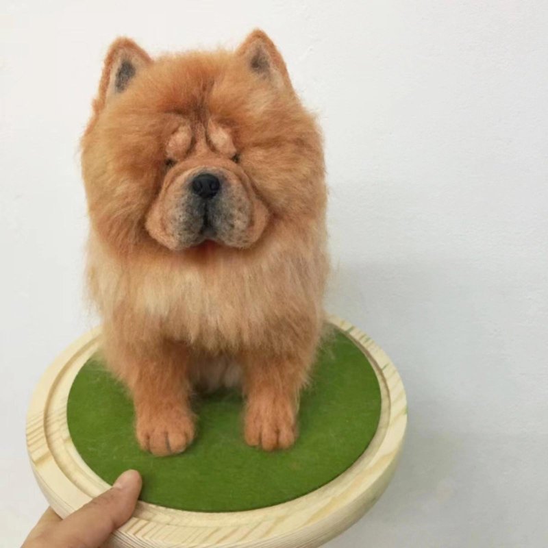 定制 逼真犬 毛孩 宠物 松狮犬 羊毛毡 娃娃 似颜绘 纪念 狗狗 o6 - 玩具 - 羊毛 多色