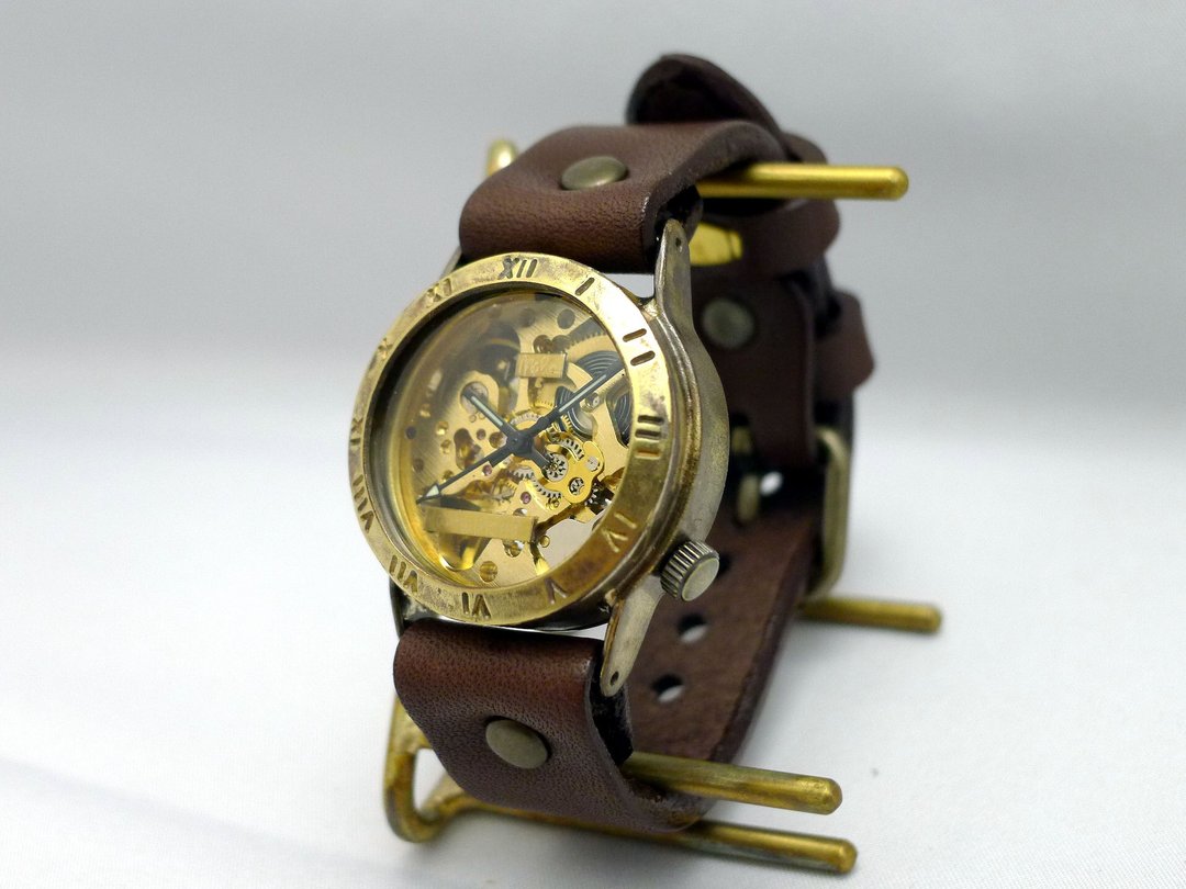 Handcrafted Watch HandCraftWatch Manual winding Brass Men's 32mm Roman numeral GD / BR (BHW057 Rome) - 女表 - 铜/黄铜 金色