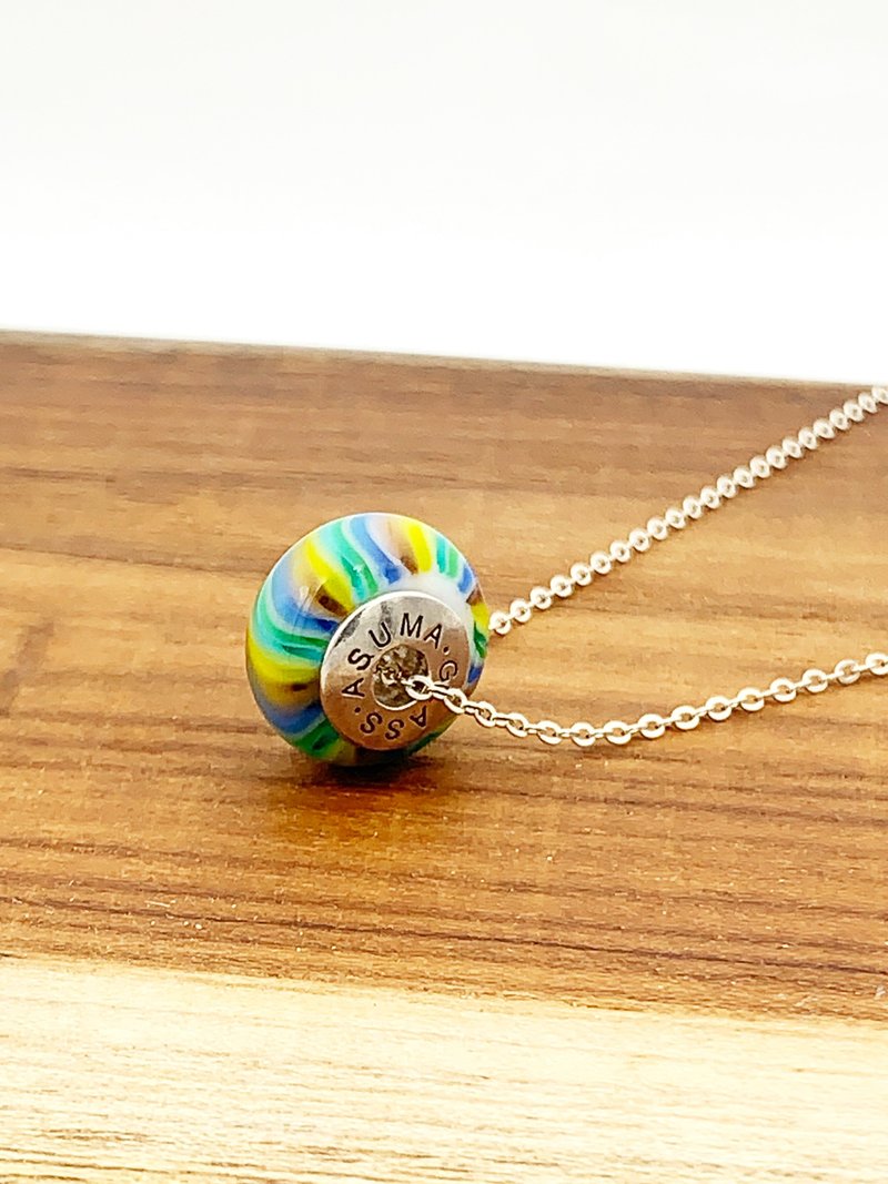 糖果 卷覆琉璃珠 纯银项链 - 项链 - 琉璃 多色