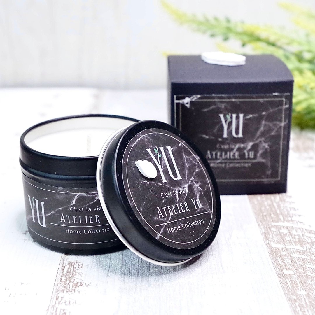 Comfort 单纯薰衣草-大豆手工香氛蜡烛 旅行铁罐80g - 蜡烛/烛台 - 蜡 黑色