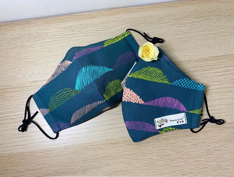 山丘/两用式立体口罩/口罩套/情侣组 - 口罩 - 棉．麻 绿色