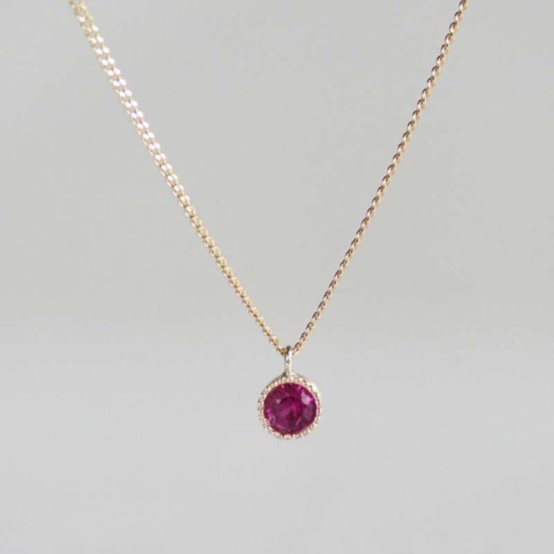 K18 Ruby birthstone pendant  P033K18RB - 项链 - 宝石 粉红色