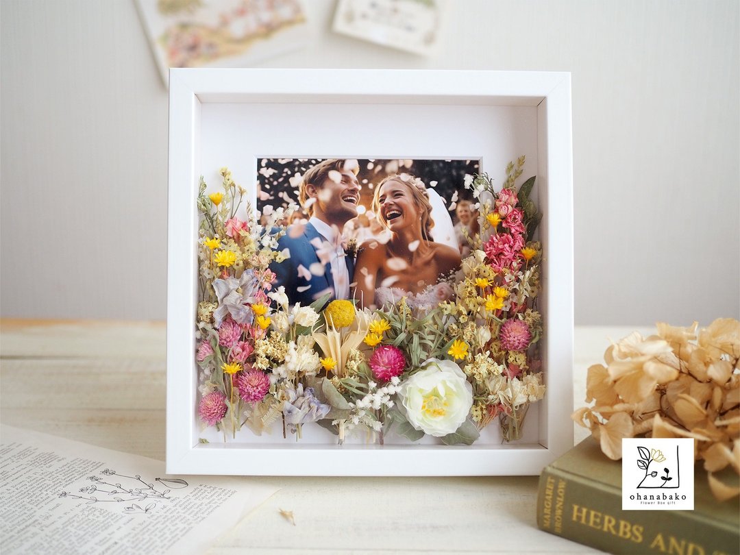 [照片可更换_结婚礼物/生日/送别花] 花园相框永生花干花photoartframe - 干燥花/捧花 - 植物．花 多色