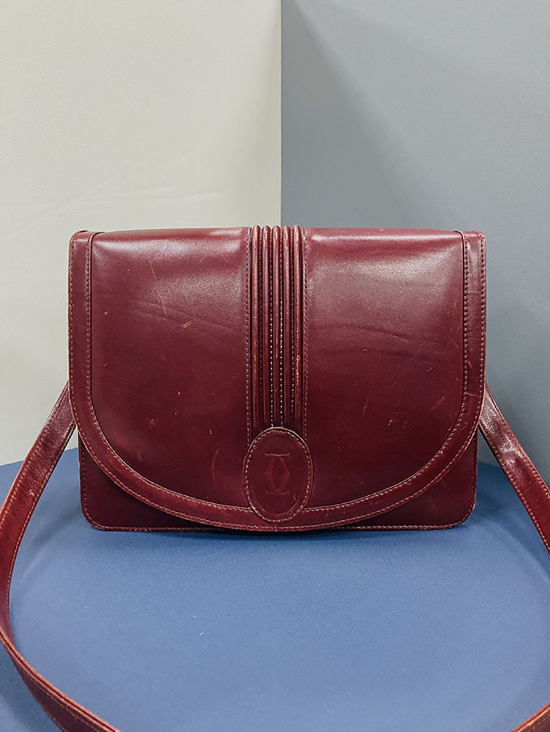 Cartier 古董包 少见半月厚实 经典红 老包 二手 绝版 - 侧背包/斜挎包 - 其他材质 红色