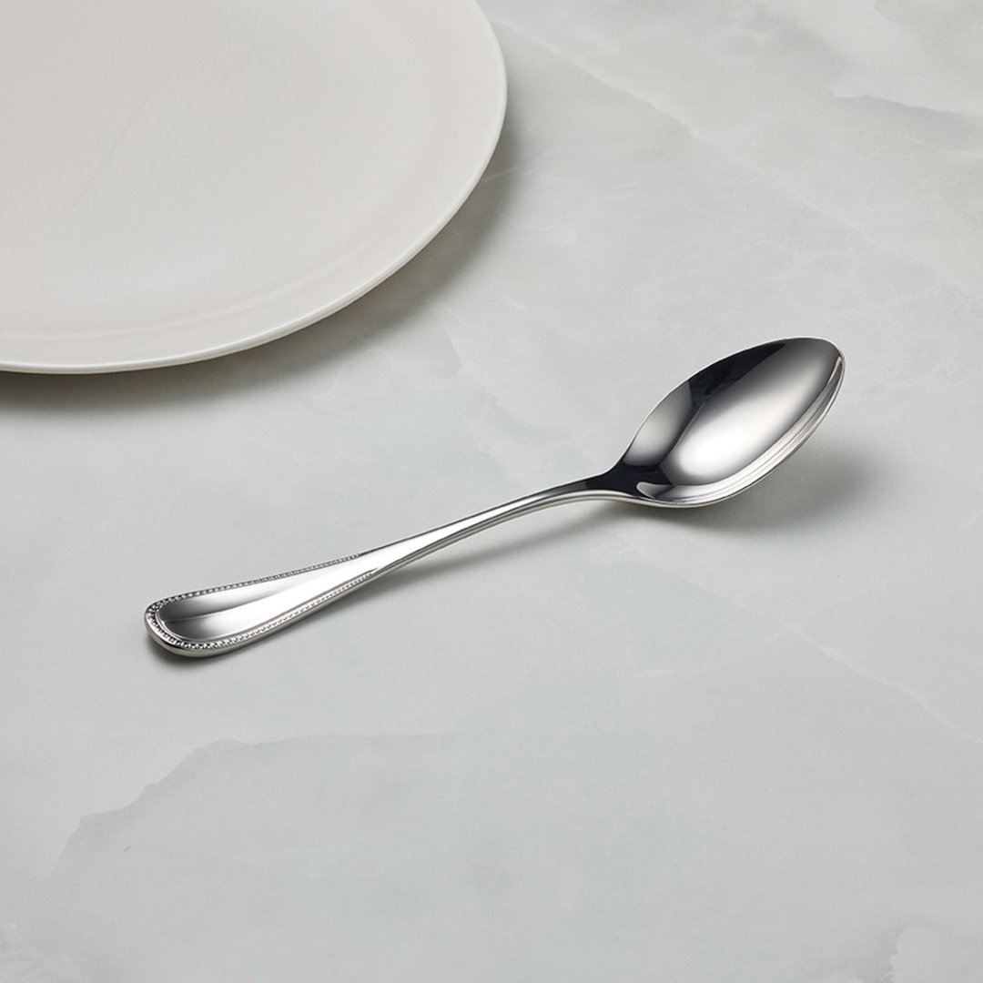 日本山崎金属 - ELEGANCE系列 - 不锈钢汤匙 (183mm) - 餐刀/叉/匙组合 - 其他金属 银色