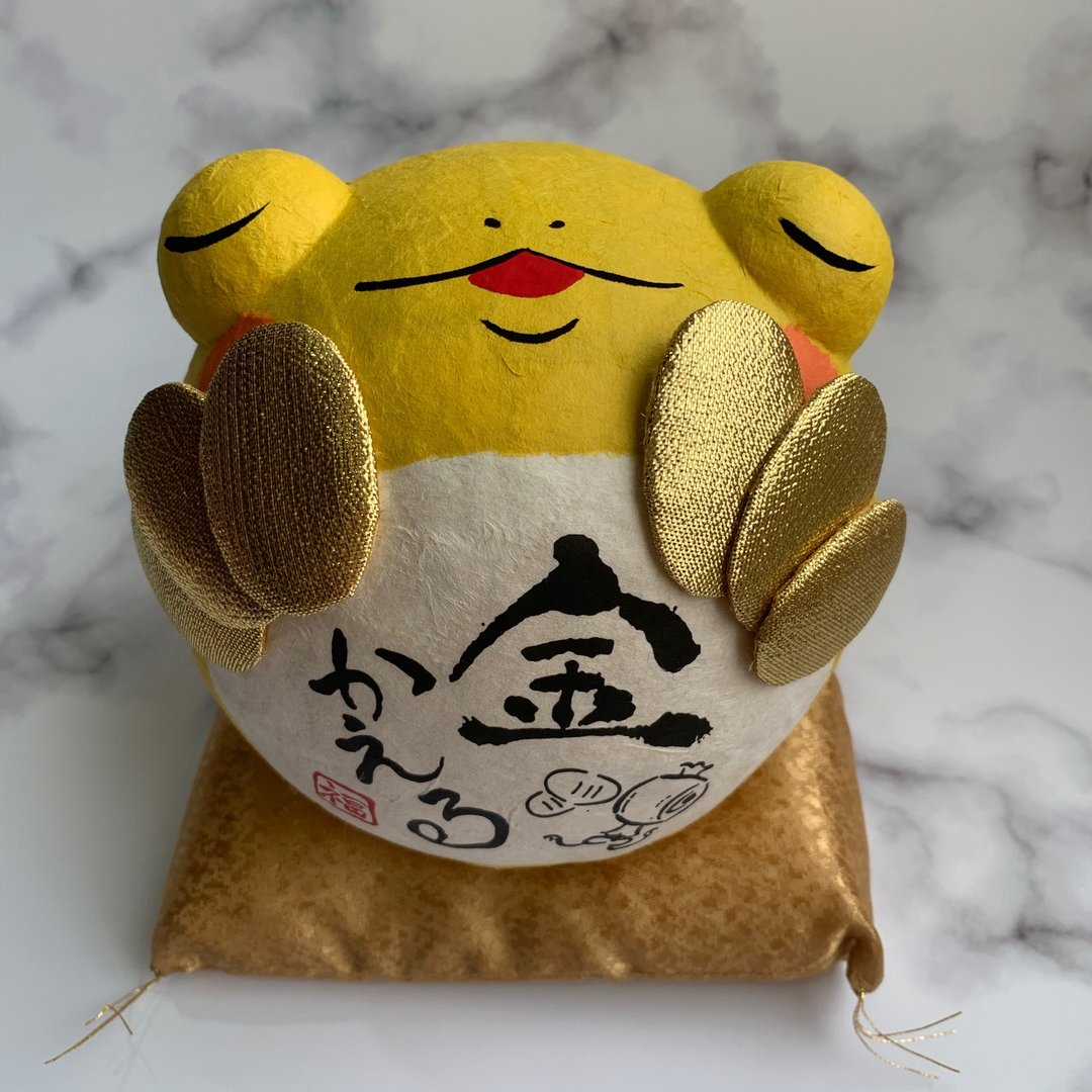 福态青蛙-财运来-和纸青蛙吉祥物 - 摆饰 - 纸 