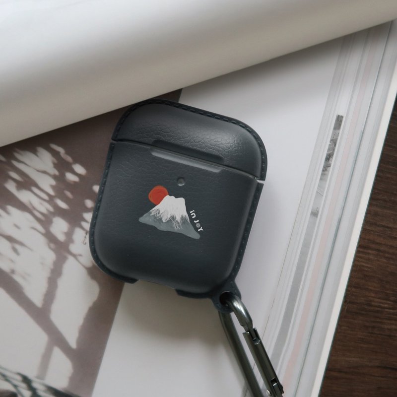 定制化礼物 AirPods Pro 日出富士山 定制英文 TPU保护套 附挂勾 - 耳机收纳 - 塑料 蓝色