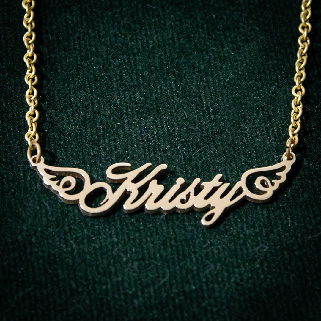 Made to order-Handmade custom name necklce with small cute wing - 项链 - 其他材质 银色
