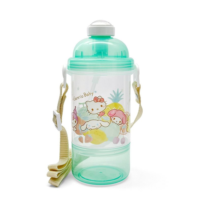 【Baby City娃娃城】双层弹跳吸管水壶-三丽鸥/400ml - 水瓶/水壶 - 其他材质 绿色
