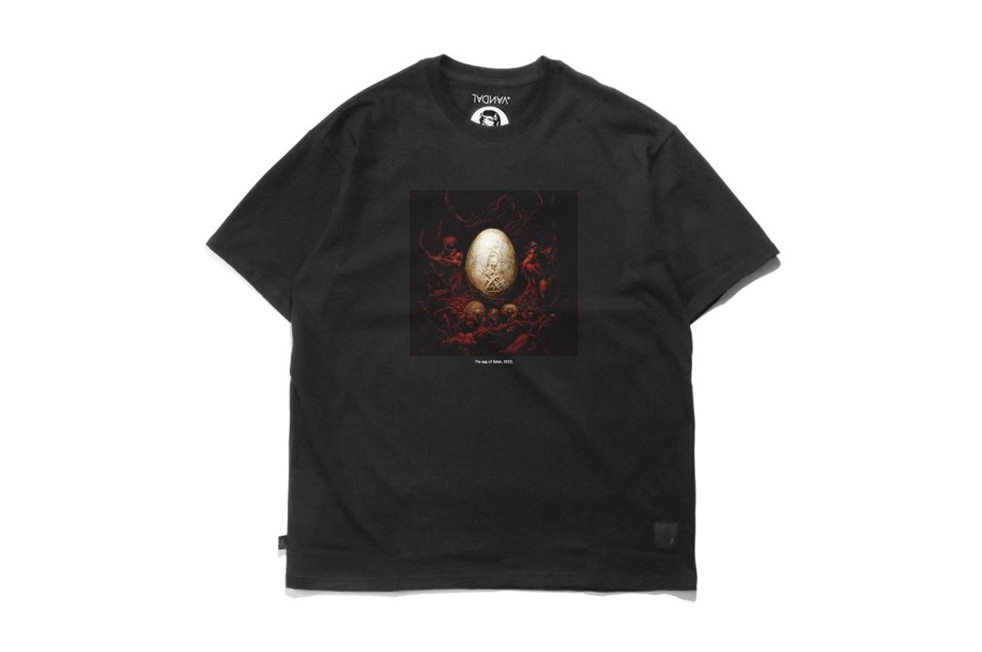 VANDAL AI画的图-The egg of Satan短T - 男装上衣/T 恤 - 棉 黑色