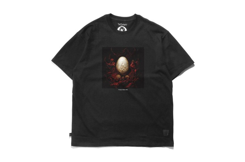 VANDAL AI画的图-The egg of Satan短T - 男装上衣/T 恤 - 棉．麻 黑色