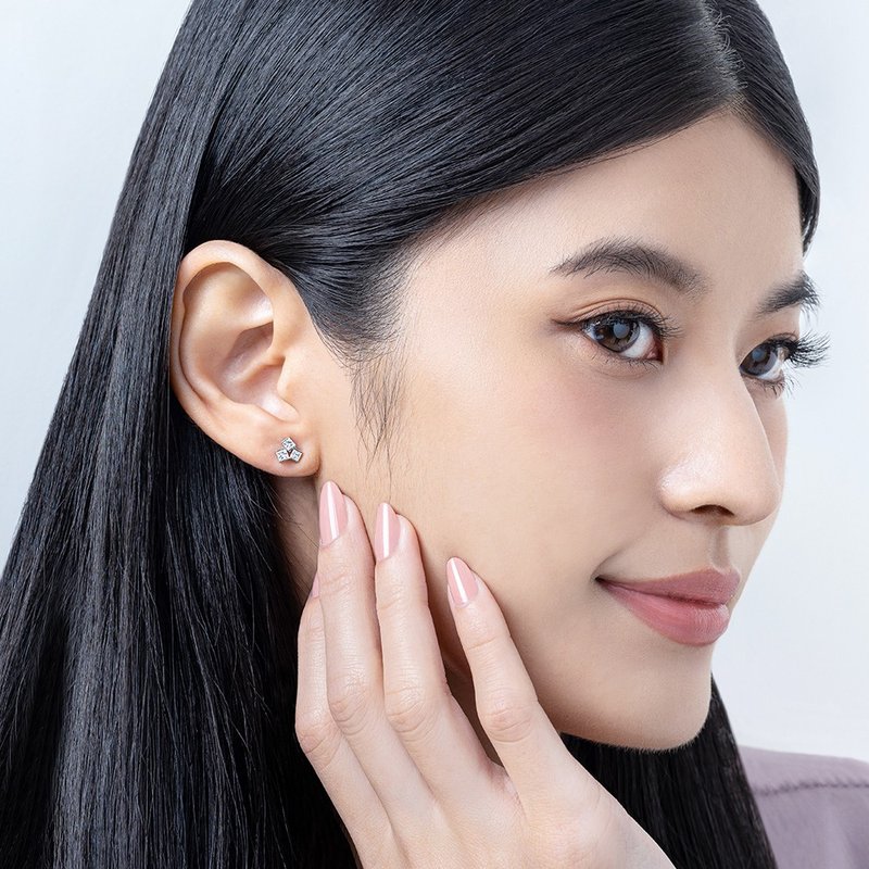 京华钻石 钻石耳环 18K 天然钻石 共0.54克拉 星聚 - 耳环/耳夹 - 钻石 