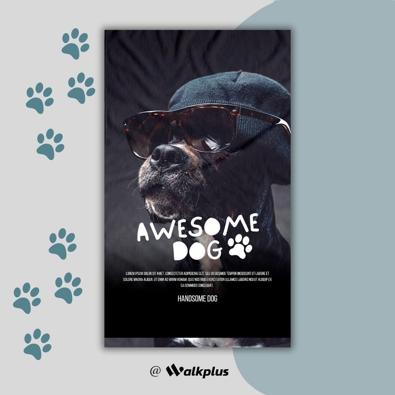 【Walkplus】快干大毛巾(FUNNY毛小孩B款)(尺寸:75*130CM) - 毛巾浴巾 - 聚酯纤维 