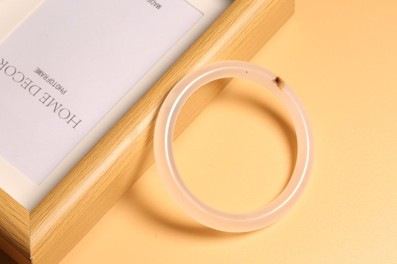 【手镯】58圈口/寓意好运绵年/手镯手环手链/天然玛瑙礼物 - 手链/手环 - 玉石 透明