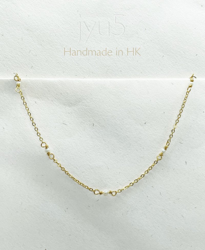 极幼淡水珍珠手链 及 颈链 - 项链 - 珍珠 金色