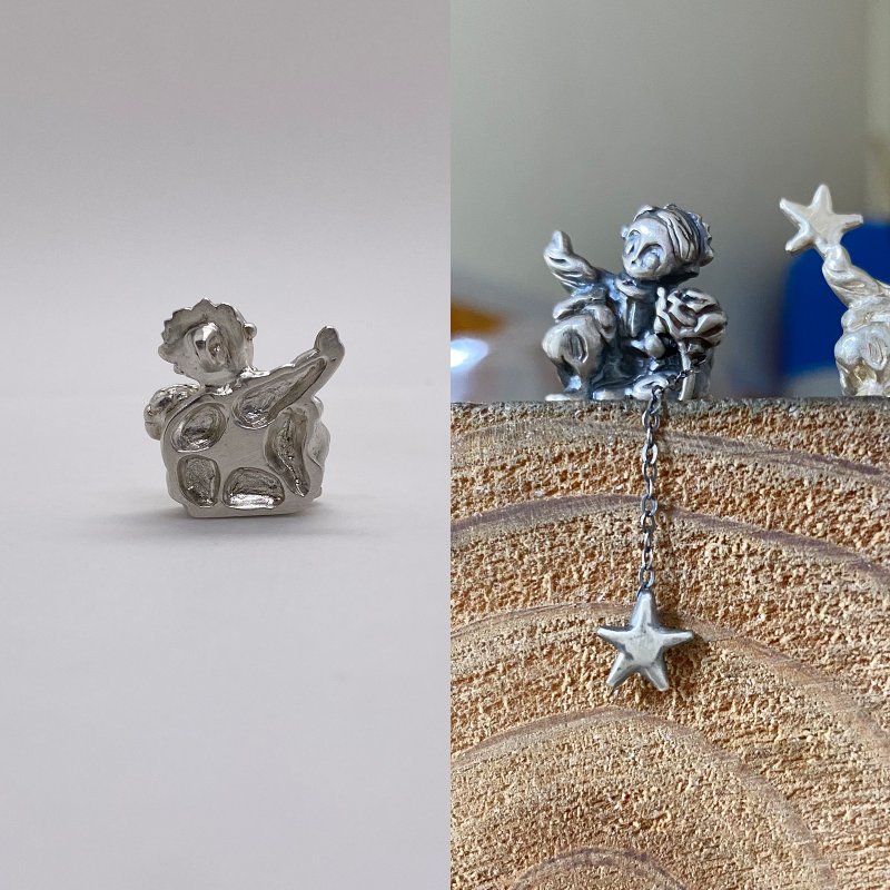 925银项链小王子与玫瑰LittlePrince and Rose - 项链 - 纯银 