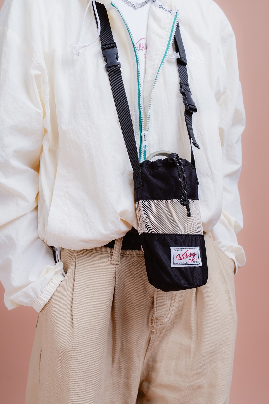 Walking Stitch : Ben Bottle Bag : Black : 水瓶袋 - 手提包/手提袋 - 棉 黑色