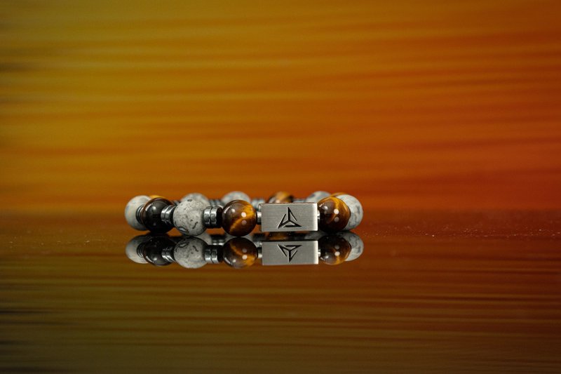 【沙场】 |  黄虎眼石 | 地图石 | 水晶手链 - 手链/手环 - 水晶 