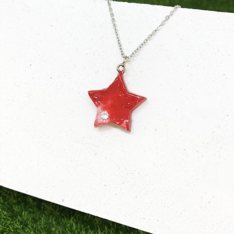 【血晶】-五星项链 - 项链 - 陶 红色