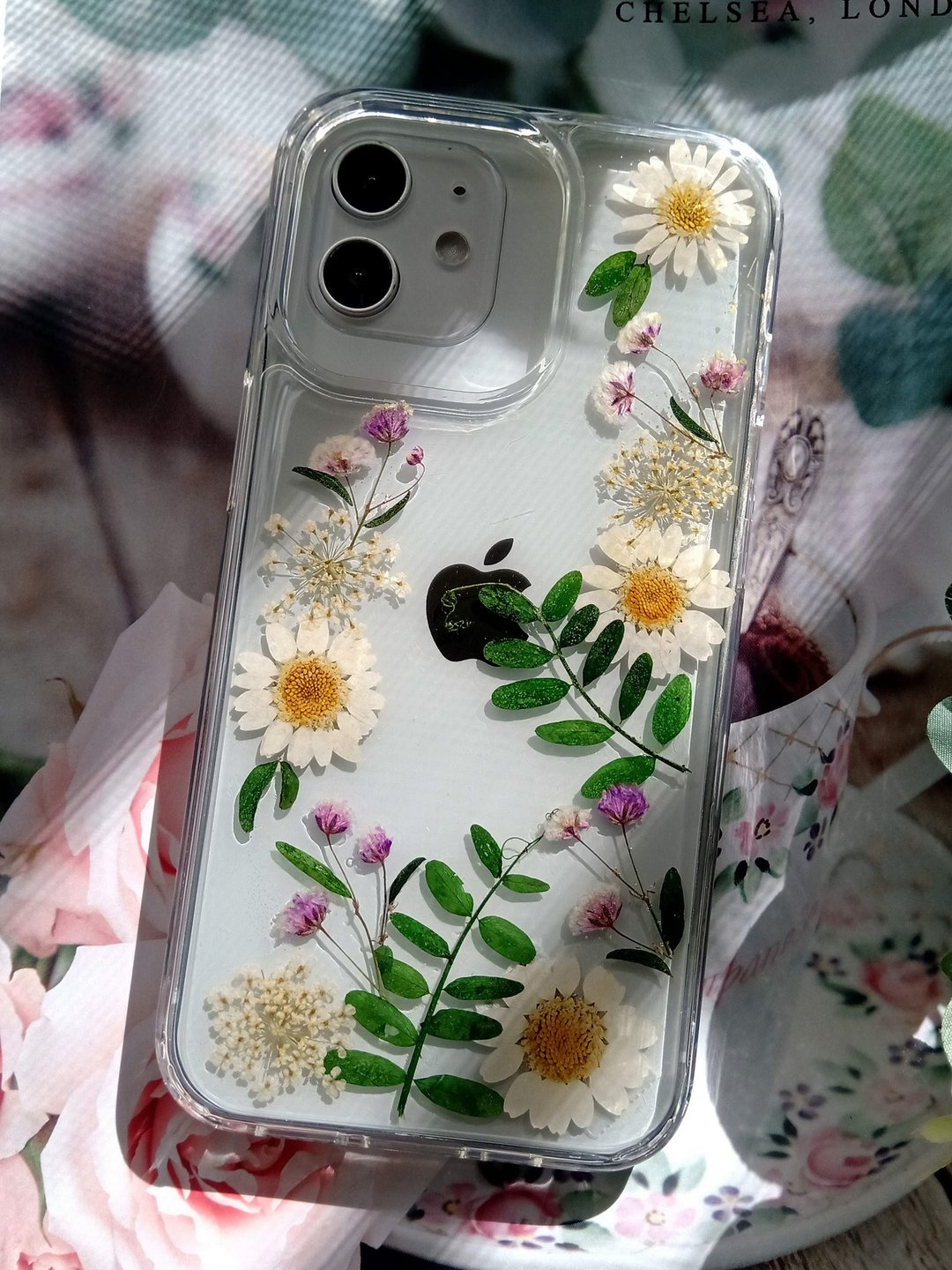 手作押花手机保护壳|iPhone13Pro| iPhone 13 Pro Max |小清新款 - 手机壳/手机套 - 塑料 多色
