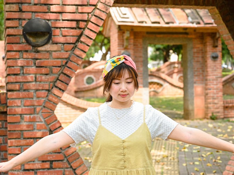 双拼发带 / 可爱的花们 - 粉 - 发带/发箍 - 棉．麻 粉红色