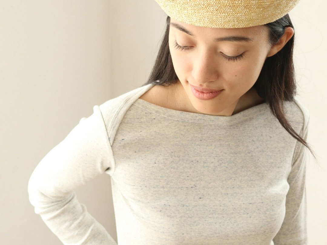 Organic Cotton Boat Neck Tshirt - 女装上衣 - 棉．麻 灰色