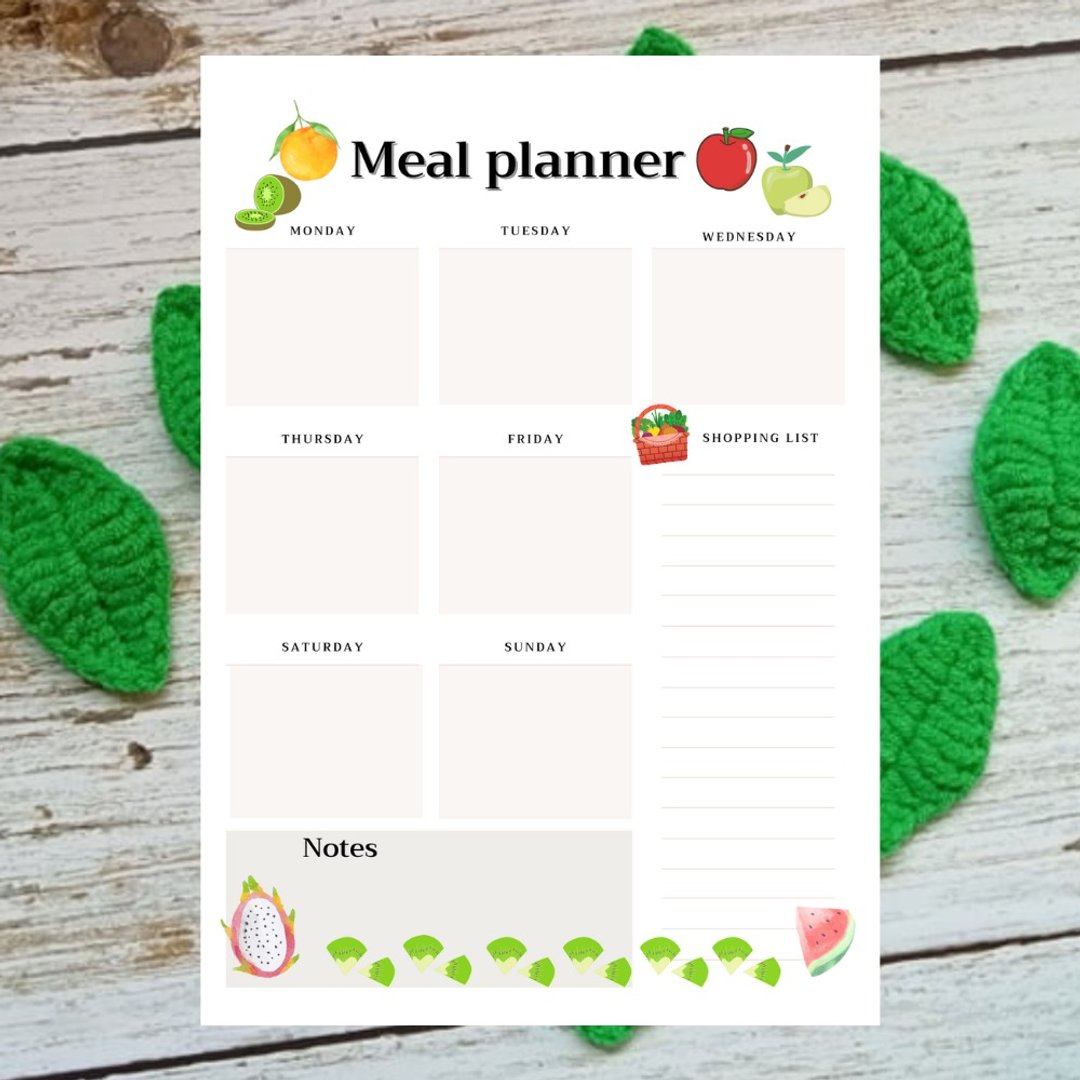Digital Planner To Do List Meal Planner Downloadable File PDF Print 8.5x11 in - 其他数码商品 - 其他材质 