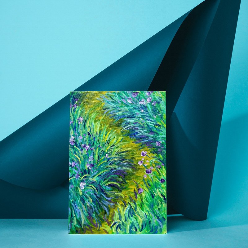 【体验】台中油画体验课程/莫内-鸢尾花/台中画室/名画 - 插画/绘画/写字 - 棉．麻 