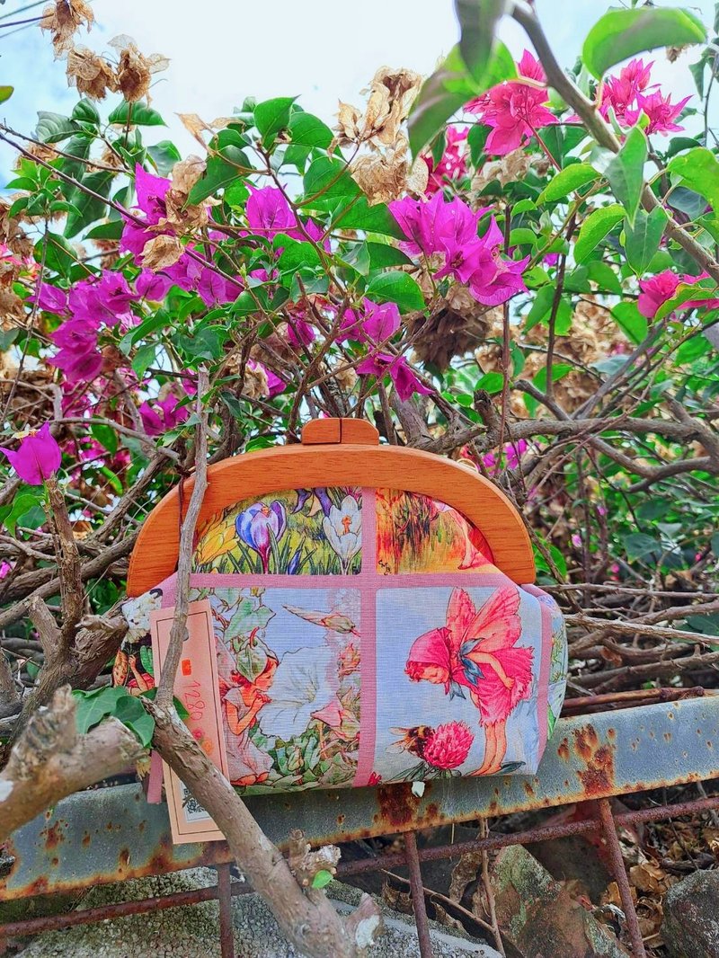 小天使双倍祝福~木头口金包 - 侧背包/斜挎包 - 棉．麻 