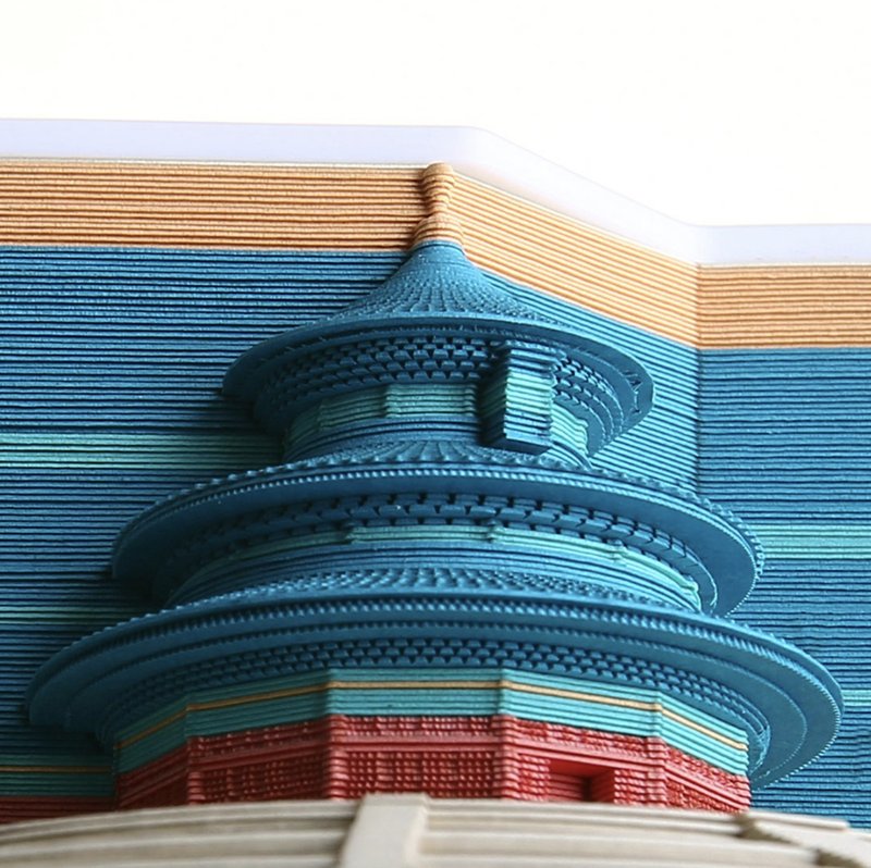 天壇祈年殿 3D立體鐳射紙雕 书签便签两用設計 商務禮 - 便条纸/标签贴 - 纸 多色